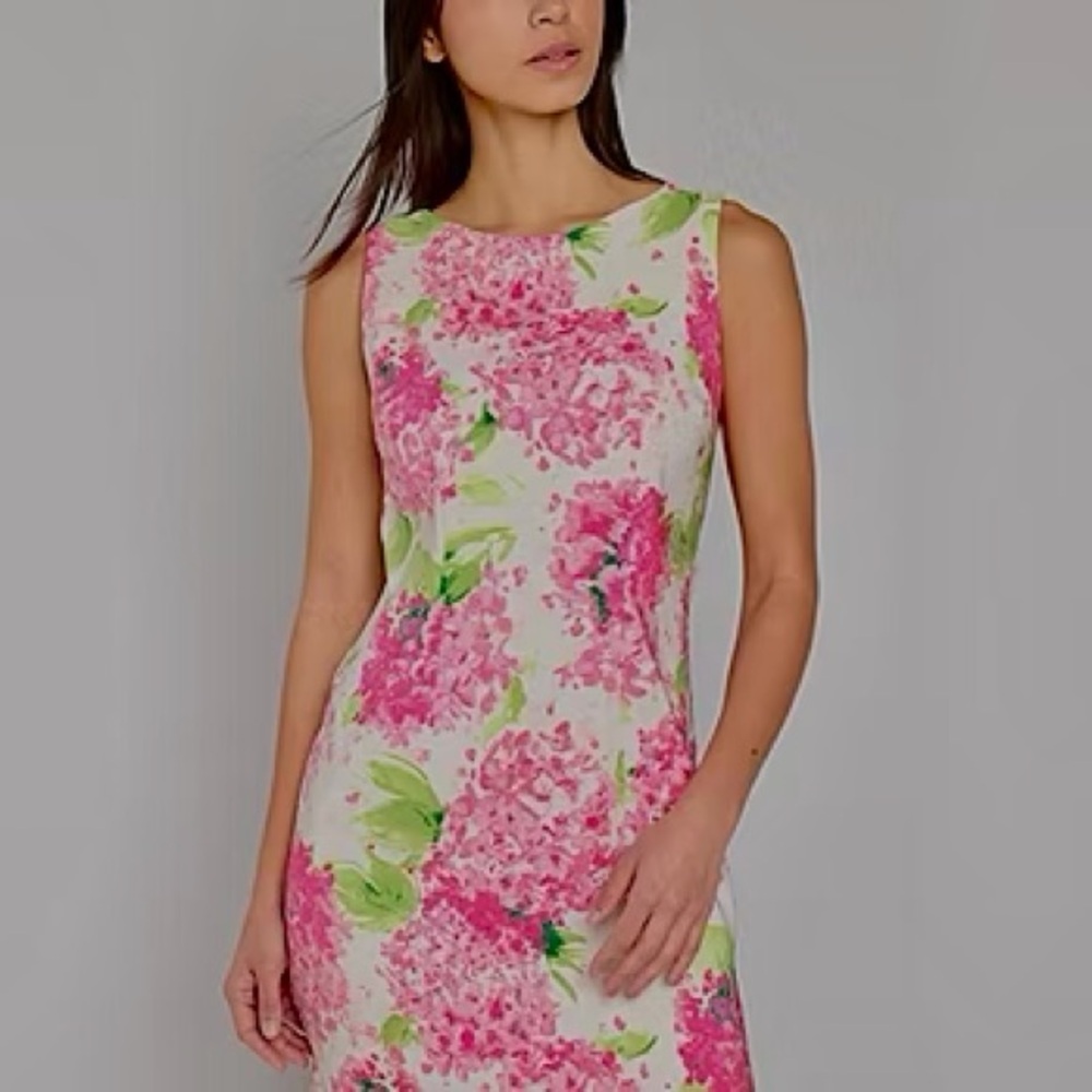 BEAUTY— Pink and Green Floral Midi Dress💐